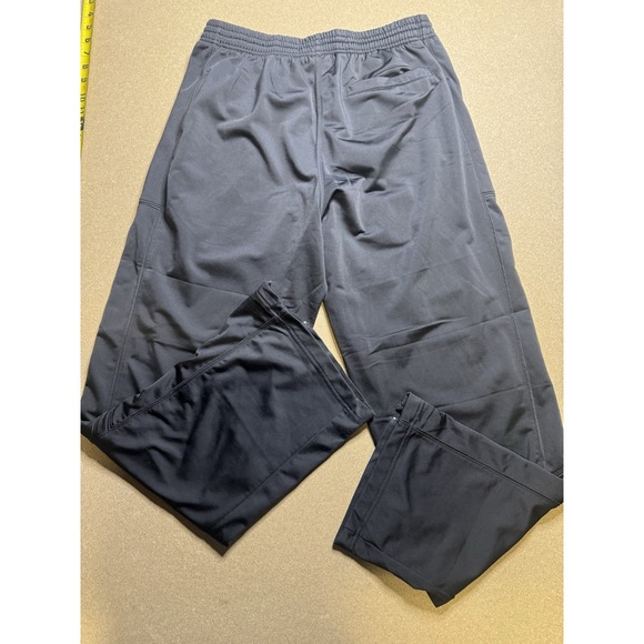Vintage Nike Sportswear Sweat Pants Adult L Gray Logo Drawstring Heavy Ankle Zip - Picture 6 of 8